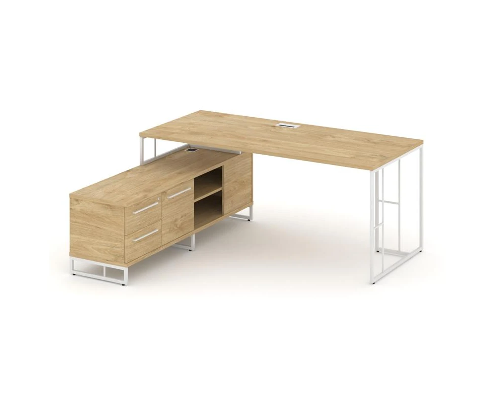 Стол руководителя с опорной тумбой левый 1780x1600x750 Rift Direct