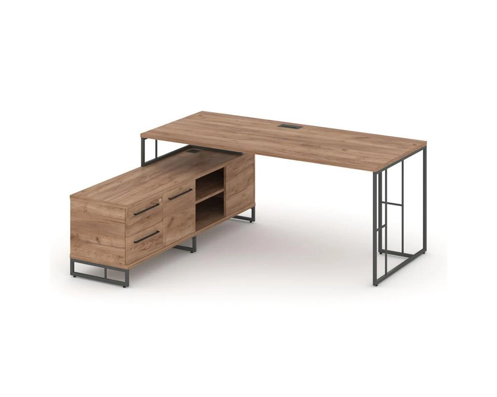 Стол руководителя с опорной тумбой левый 1780x1600x750 Rift Direct