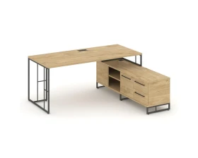 Стол руководителя с опорной тумбой левый 1780x1600x750 Rift Direct images