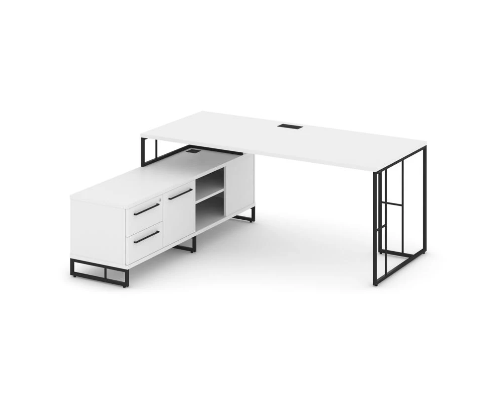 Стол руководителя с опорной тумбой левый 1780x1600x750 Rift Direct