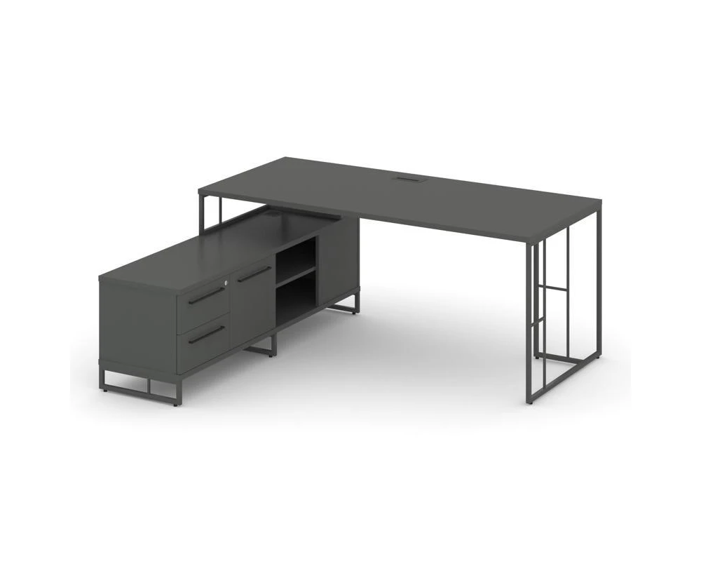 Стол руководителя с опорной тумбой левый 1780x1600x750 Rift Direct