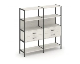 Двухсекционный стеллаж четырехярусный с ящиками 1590х400х1613 Shelf System images