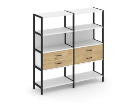 Двухсекционный стеллаж четырехярусный с ящиками 1590х400х1613 Shelf System images