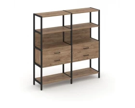 Двухсекционный стеллаж четырехярусный с ящиками 1590х400х1613 Shelf System images