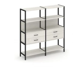 Двухсекционный стеллаж четырехярусный с ящиками 1590х400х1613 Shelf System images