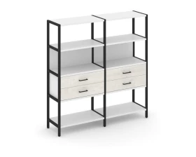 Двухсекционный стеллаж четырехярусный с ящиками 1590х400х1613 Shelf System images