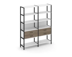 Двухсекционный стеллаж пятиярусный с ящиками 1590х400х1980 Shelf System images