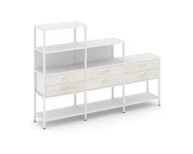 Трехсекционный стеллаж четырех/трех/двухярусный с ящиками 2730х400х1613 Shelf System images