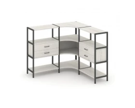 Трехсекционный угловой стеллаж трехярусный с ящиками 1590х1590х1246 Shelf System images