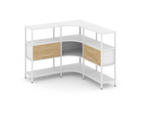 Трехсекционный угловой стеллаж трехярусный с ящиками 1590х1590х1246 Shelf System images