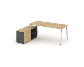 Стол письменный с греденцией левой на А-образном каркасе 1380x700x750 Style Project Direct Lux images