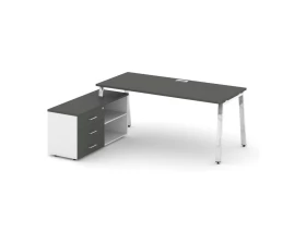 Стол письменный с греденцией левой на А-образном каркасе 1380x700x750 Style Project Direct Lux images