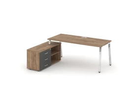 Стол письменный с греденцией левой на А-образном каркасе 1580x800x750 Style Project Direct Lux images