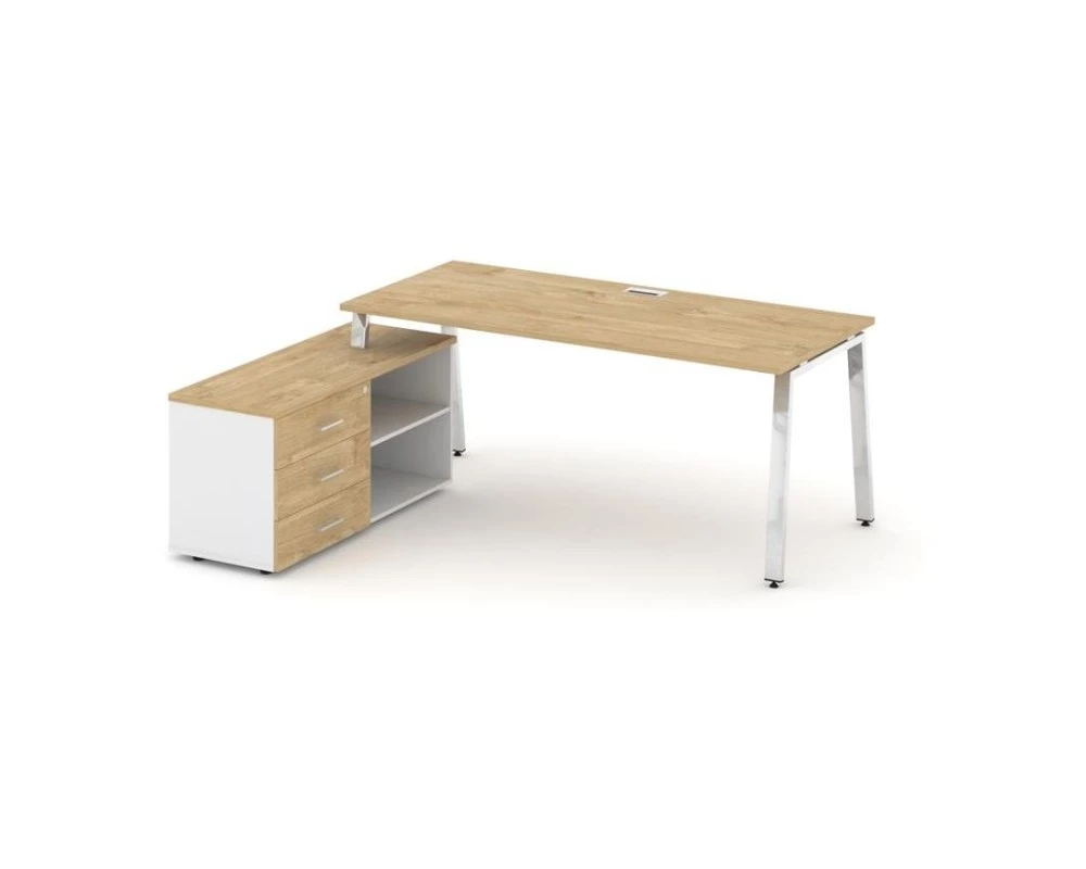 Стол письменный с греденцией левой на А-образном каркасе 1780x700x750 Style Project Direct Lux