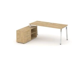 Стол письменный с греденцией левой на А-образном каркасе 1780x700x750 Style Project Direct Lux images