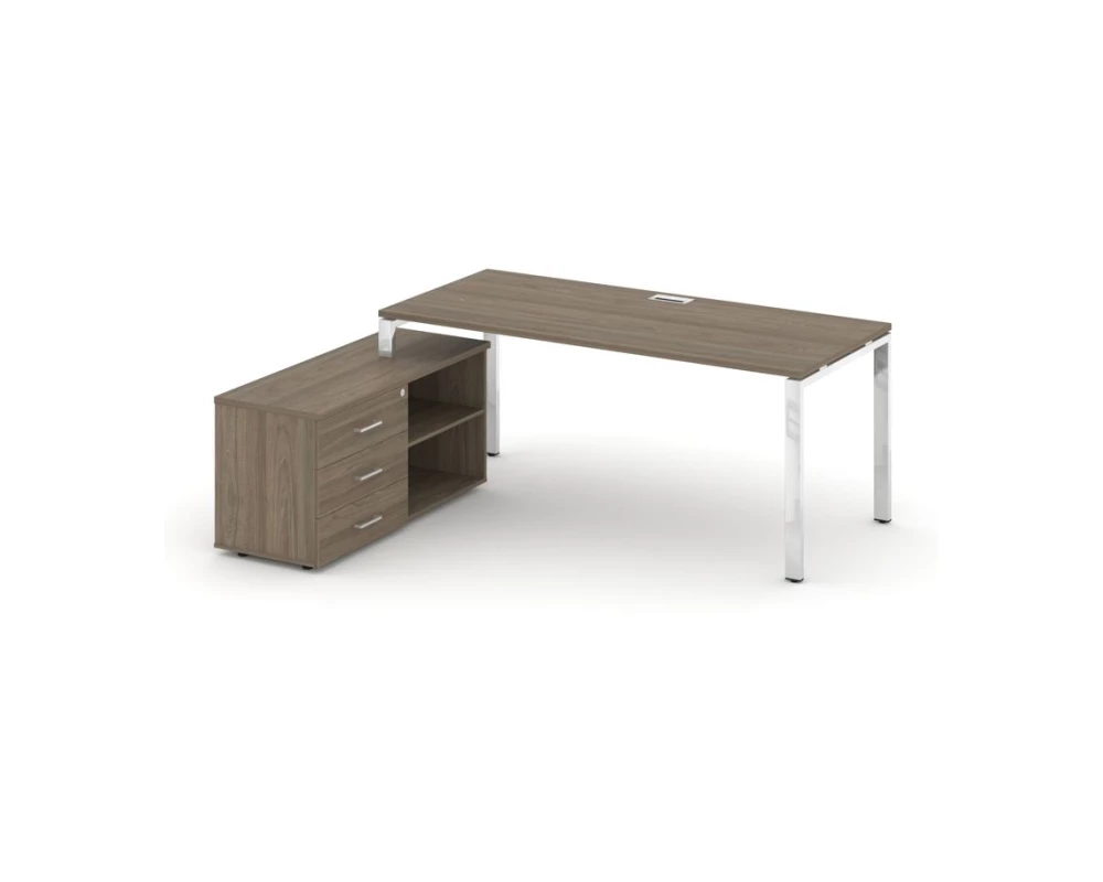 Стол письменный с греденцией левой на П-образном каркасе 1380x700x750 Style Project Direct Lux