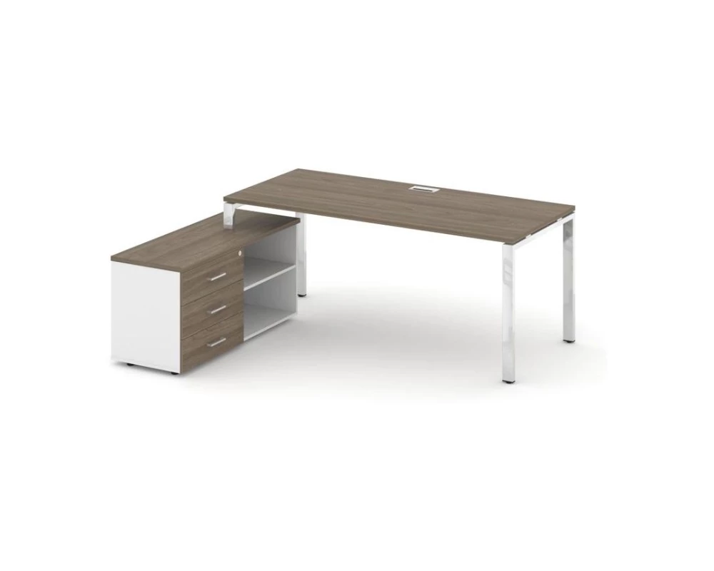Стол письменный с греденцией левой на П-образном каркасе 1580x700x750 Style Project Direct Lux