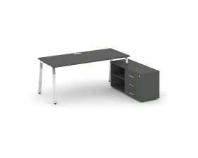 Стол письменный с греденцией правой на А-образном каркасе 1380x700x750 Style Project Direct Lux images