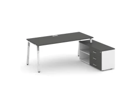 Стол письменный с греденцией правой на А-образном каркасе 1380x800x750 Style Project Direct Lux images