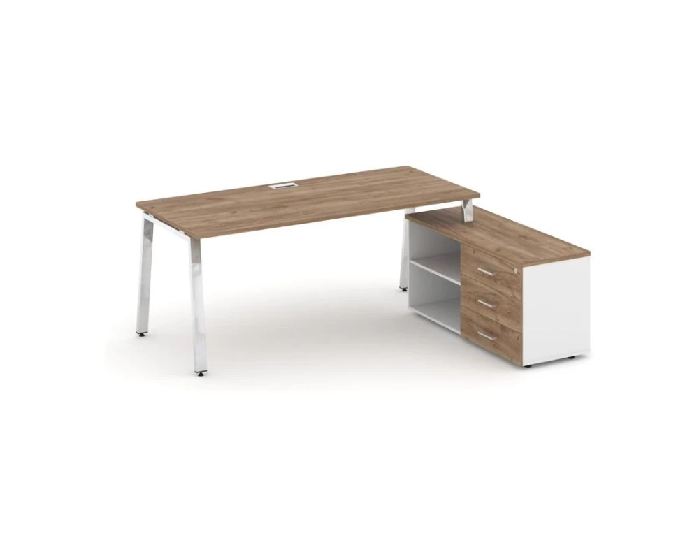 Стол письменный с греденцией правой на А-образном каркасе 1580x700x750 Style Project Direct Lux