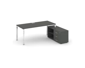 Стол письменный с греденцией правой на П-образном каркасе 1380x700x750 Style Project Direct Lux images