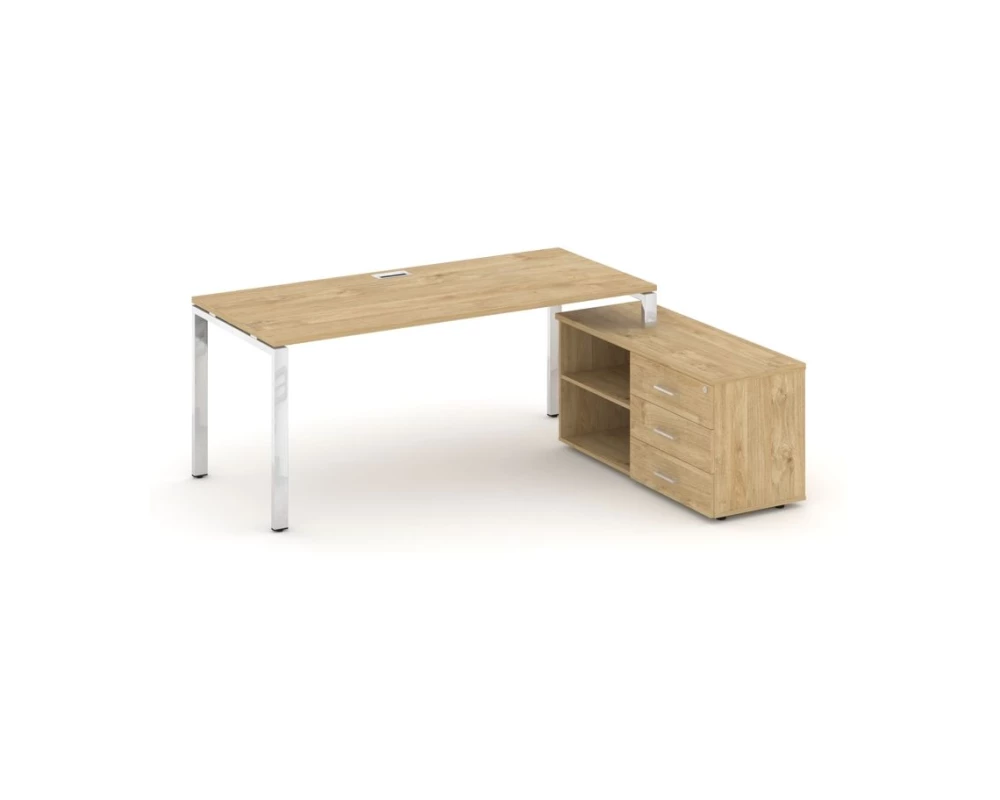 Стол письменный с греденцией правой на П-образном каркасе 1380x800x750 Style Project Direct Lux