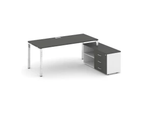 Стол письменный с греденцией правой на П-образном каркасе 1380x800x750 Style Project Direct Lux images