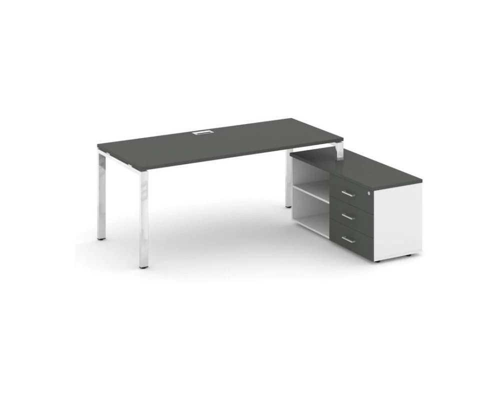 Стол письменный с греденцией правой на П-образном каркасе 1580x700x750 Style Project Direct Lux