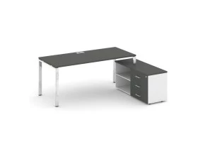 Стол письменный с греденцией правой на П-образном каркасе 1580x700x750 Style Project Direct Lux images