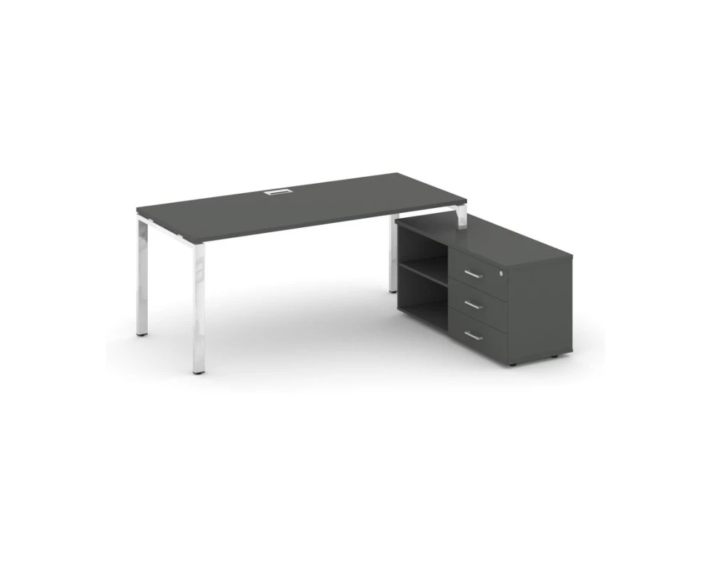 Стол письменный с греденцией правой на П-образном каркасе 1580x700x750 Style Project Direct Lux