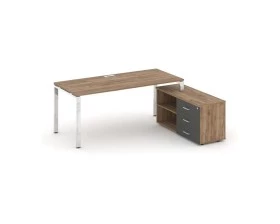 Стол письменный с греденцией правой на П-образном каркасе 1580x700x750 Style Project Direct Lux images