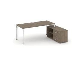 Стол письменный с греденцией правой на П-образном каркасе 1580x700x750 Style Project Direct Lux images