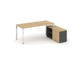 Стол письменный с греденцией правой на П-образном каркасе 1580x700x750 Style Project Direct Lux images