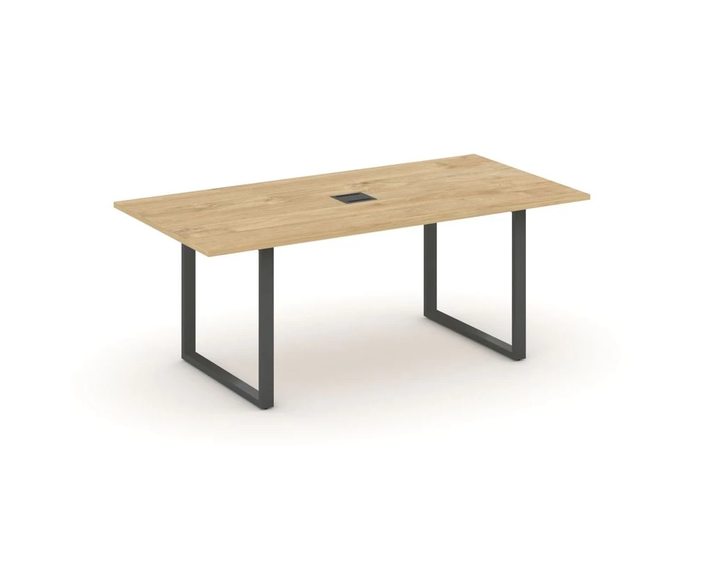 Стол переговорный на О-образном каркасе с лючком 1980x980x750 Style Project Direct