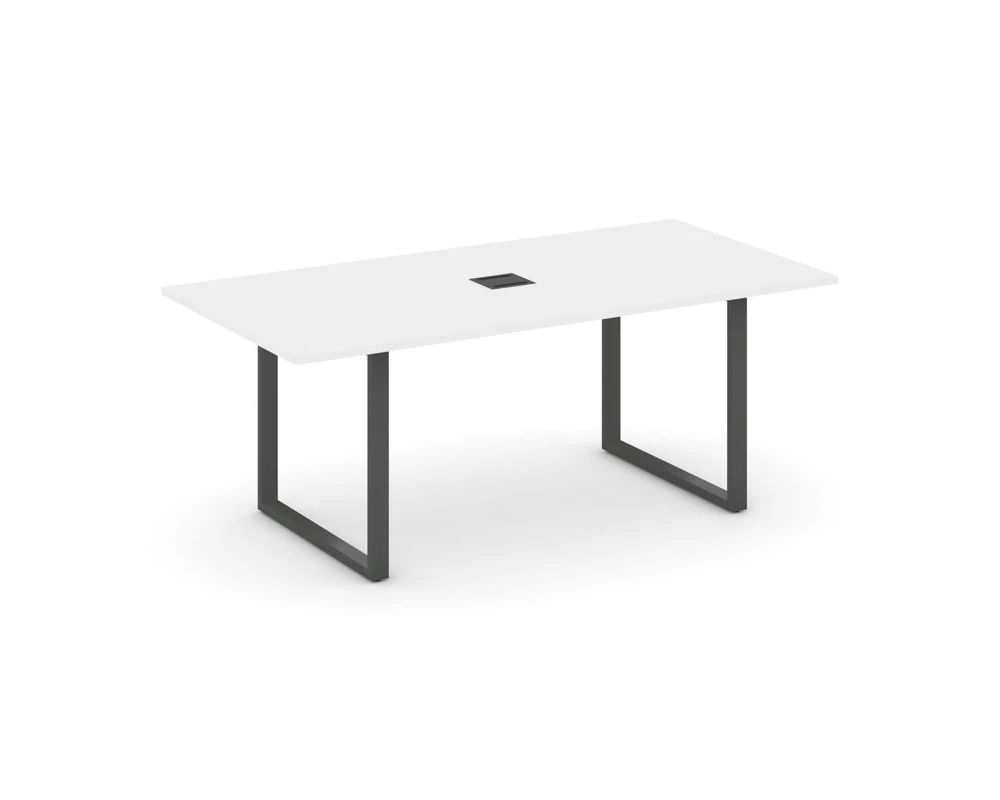 Стол переговорный на О-образном каркасе с лючком 1980x980x750 Style Project Direct