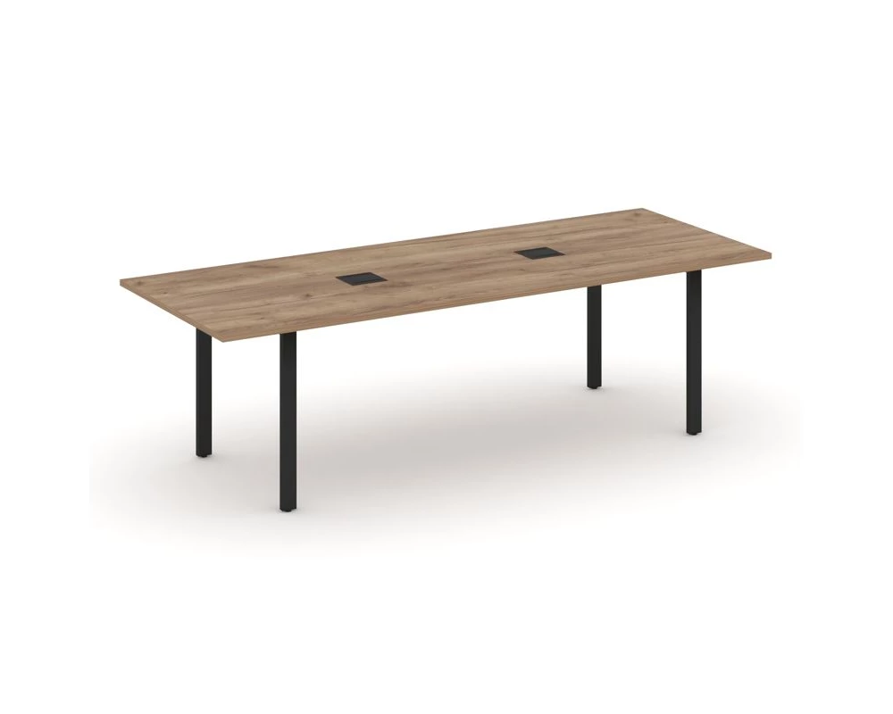 Стол переговорный на П-образном каркасе с лючком 2580x980x750 Style Project Direct