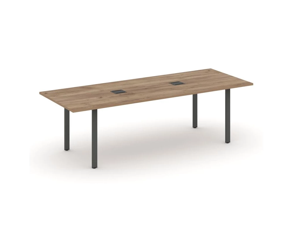 Стол переговорный на П-образном каркасе с лючком 2580x980x750 Style Project Direct