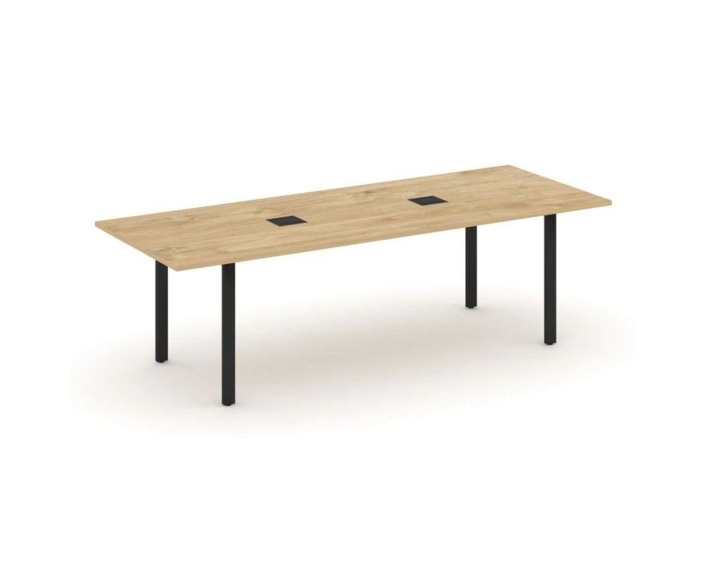 Стол переговорный на П-образном каркасе с лючком 2580x980x750 Style Project Direct