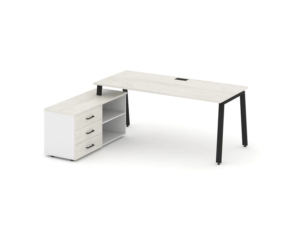 Стол письменный с греденцией левой на А-образном каркасе 1580x1580x750 Style Project Direct