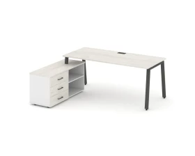 Стол письменный с греденцией левой на А-образном каркасе 1580x1580x750 Style Project Direct images