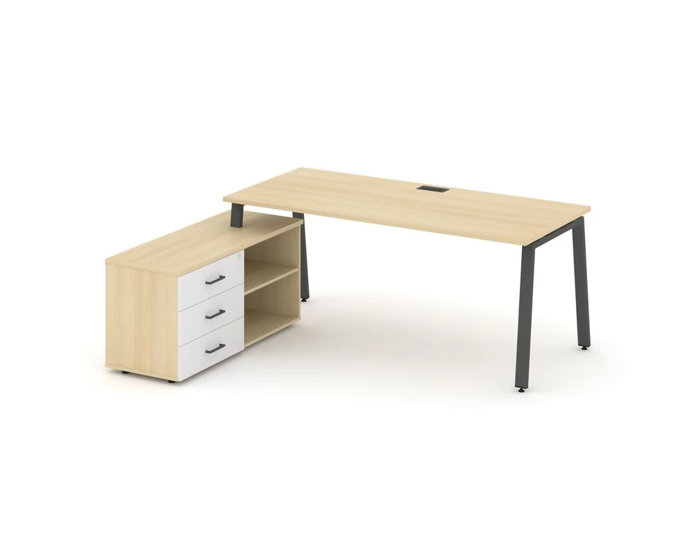 Стол письменный с греденцией левой на А-образном каркасе 1780x1580x750 Style Project Direct