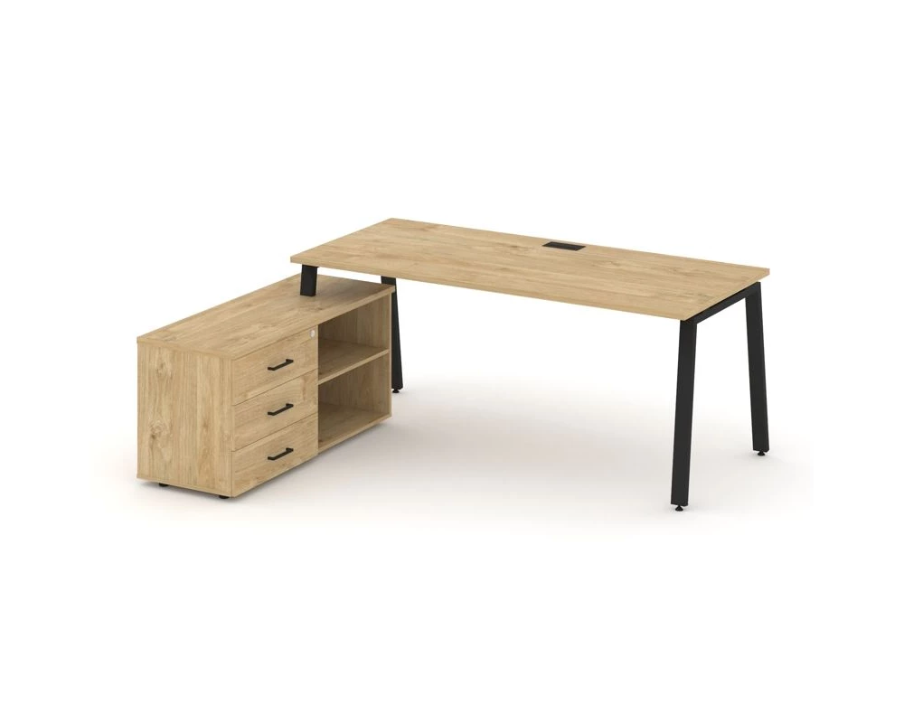 Стол письменный с греденцией левой на А-образном каркасе 1780x1580x750 Style Project Direct