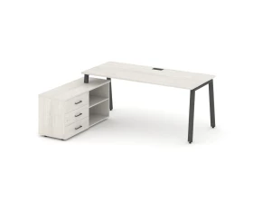 Стол письменный с греденцией левой на А-образном каркасе 1980x1480x750 Style Project Direct images