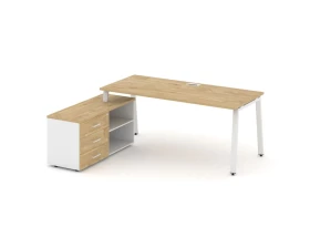 Стол письменный с греденцией левой на А-образном каркасе 2180x1480x750 Style Project Direct images