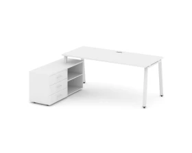 Стол письменный с греденцией левой на А-образном каркасе 2180x1580x750 Style Project Direct images