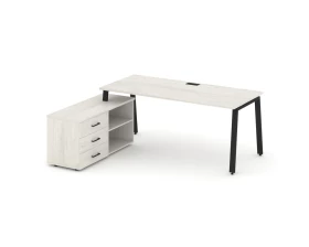 Стол письменный с греденцией левой на А-образном каркасе 2180x1580x750 Style Project Direct images