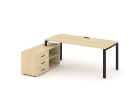 Стол письменный с греденцией левой на П-образном каркасе 1580x1480x750 Style Project Direct images