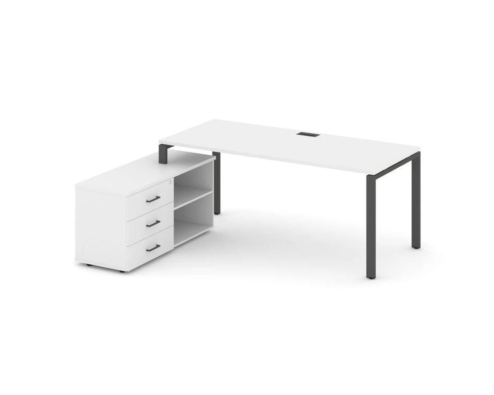 Стол письменный с греденцией левой на П-образном каркасе 1580x1480x750 Style Project Direct