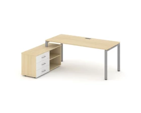 Стол письменный с греденцией левой на П-образном каркасе 1580x1480x750 Style Project Direct images