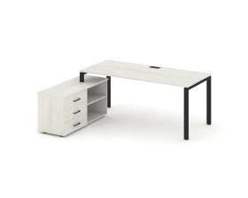 Стол письменный с греденцией левой на П-образном каркасе 1580x1480x750 Style Project Direct images